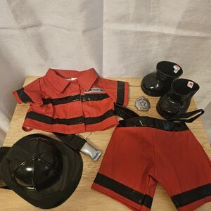 Build A Bear Fireman Red Outfit with attached water hose